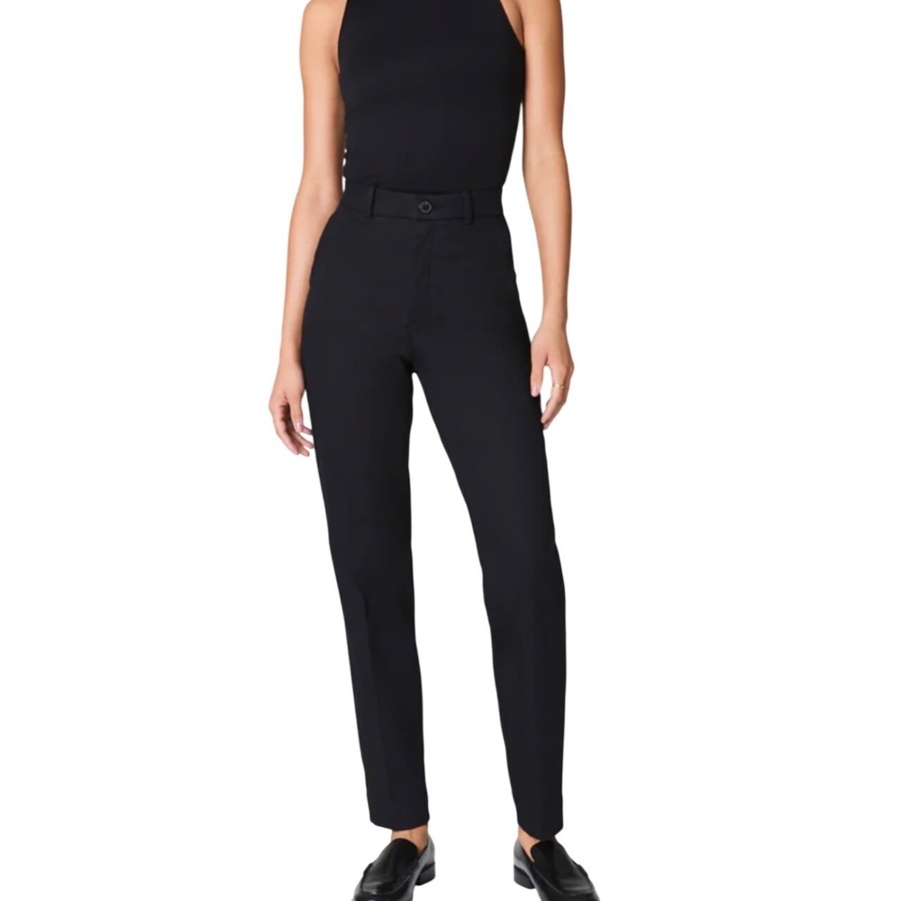 SPANX super-smooth Women Medium Classic Black Stretch TwillSlim Straight‎ Pant